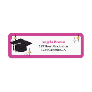 Pink retro graduation cap star graduation