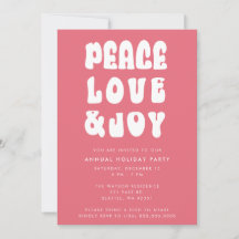 Pink Retro Groovy Peace Love Joy Holiday