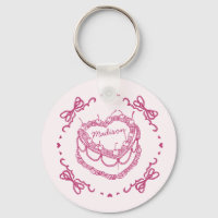Pink Retro Heart Coquette Cherry Cake Favours