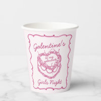 Pink Retro Heart Coquette Cherry Cake Galentines
