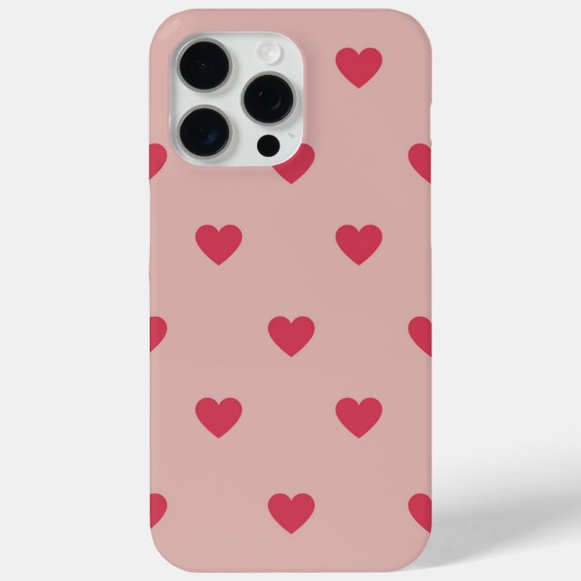 Pink Retro Heart Y2K Pattern With Pink Background Case-Mate iPhone Case (Back)