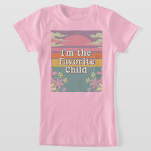 Pink Retro I'm The Favourite Child Girls T-Shirt
