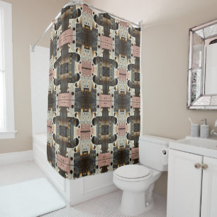 Pink Retro Mid Century Modern Shower Curtain