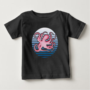 Pink Retro Octopus Baby T-Shirt
