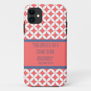 Pink Retro Pattern and Custom Quote Case