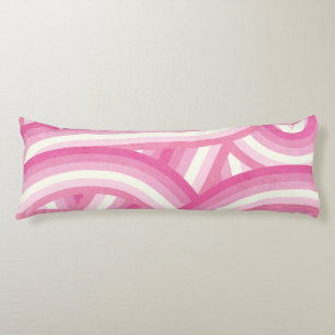 Pink Retro Rainbow Stripes Pattern Body Cushion