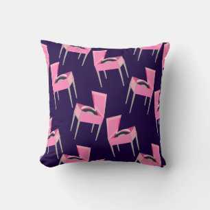 Pink Retro Record Player Fun Fifties Kitsch Style Cushion