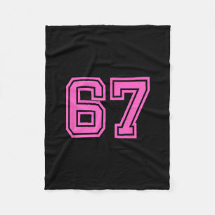Pink Retro Sports Team Number #67 Fleece Blanket