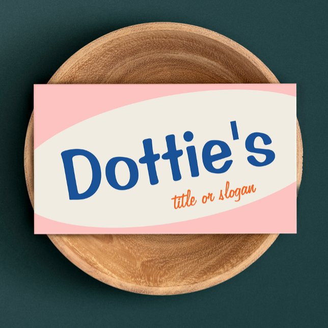 Pink Retro Typography Business Card (Creator Uploaded)