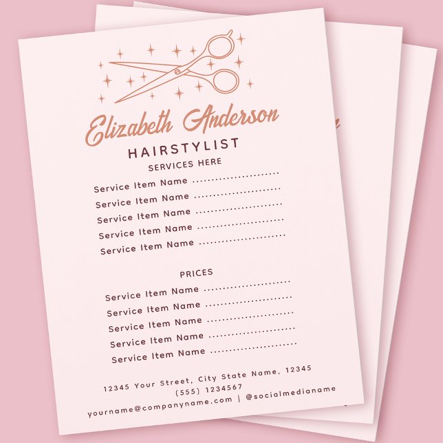 Pink Retro Typography Hairstylist  Flyer (Creator Uploaded)