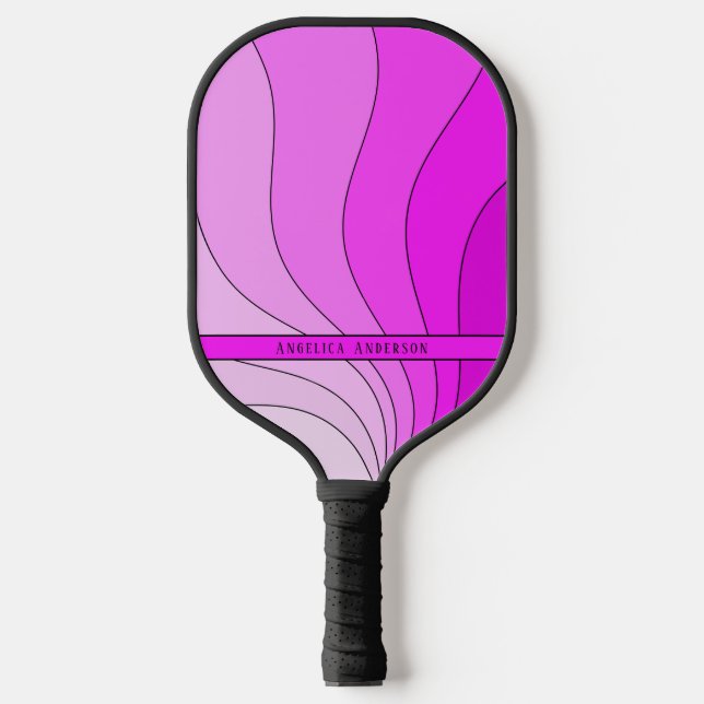 Pink Retro waves custom Pickleball Paddle (Front)