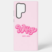 Pink Retro Wifey Est. Year Bride Fiancé 