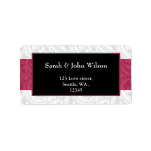 pink, return address label
