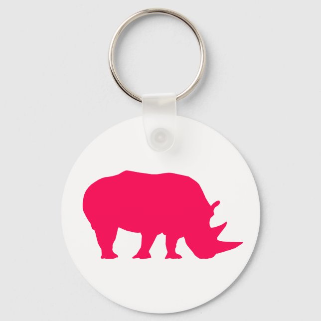 Pink Rhino Key Ring (Front)