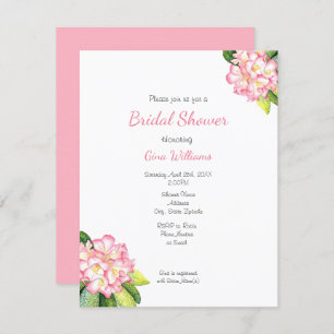 'Pink Rhod' Watercolor Invitation
