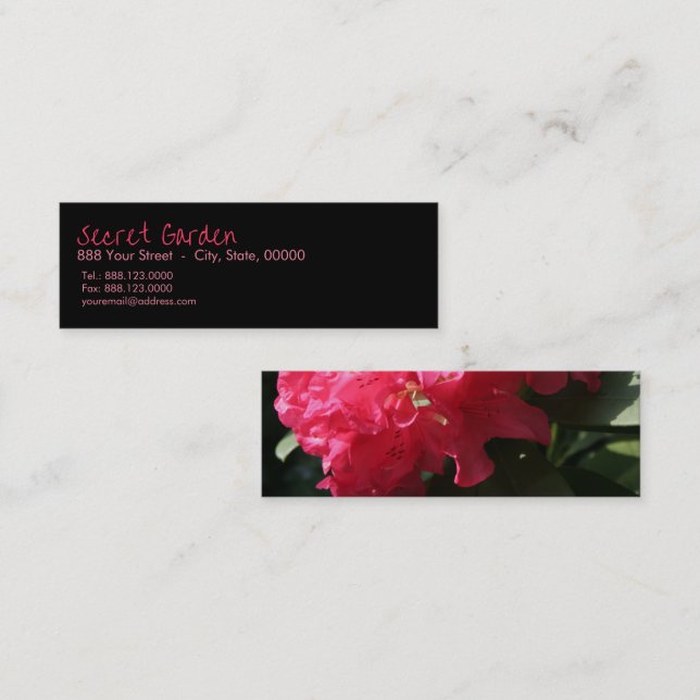 Pink Rhododendron (3) Mini Business Card (Front/Back)