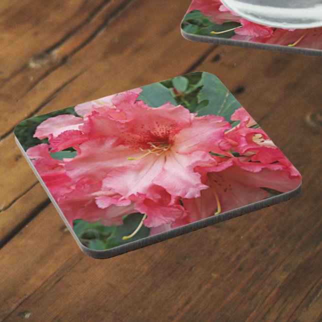 Pink Rhododendron Bloom Floral Coaster (In Situ)