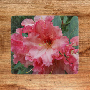 Pink Rhododendron Bloom Floral Cutting Board