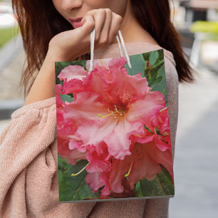 Pink Rhododendron Bloom Floral Medium Gift Bag