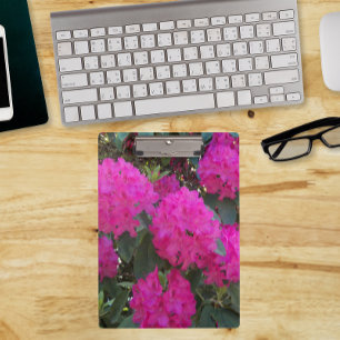 Pink Rhododendron Blooms Floral Clipboard