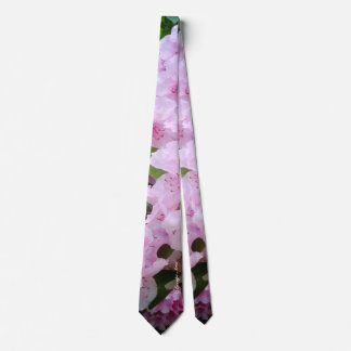 Pink Rhododendron Floral Botanical Mens Tie