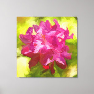 Pink Rhododendron Flower Painting Canvas Print