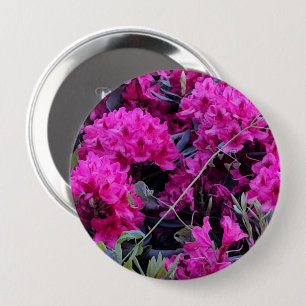Pink Rhododendron Flowers 10 Cm Round Badge