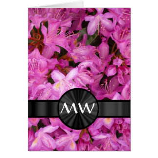 Pink Rhododendron flowers monogram