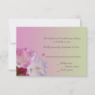 pink rhododendron flowers RSVP card