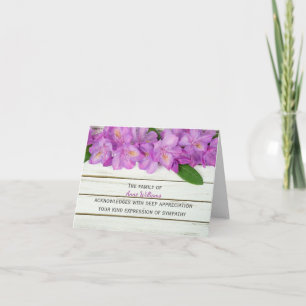 Pink Rhododendron On Wood Thank You from Family