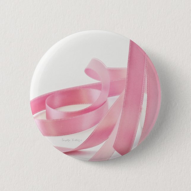 Pink Ribbon 6 Cm Round Badge (Front)