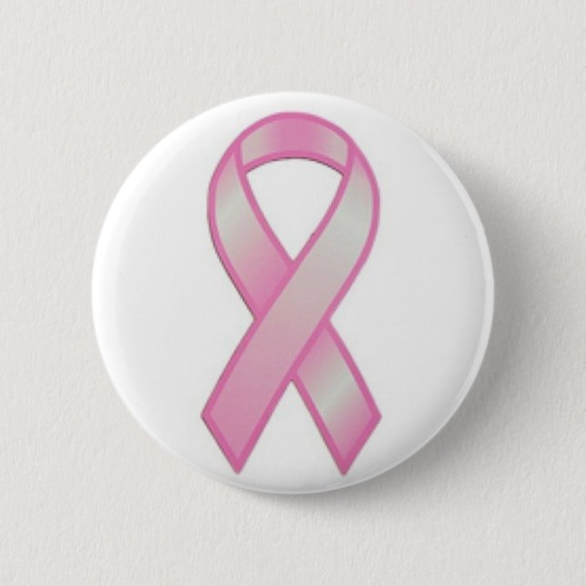 pink ribbon 6 cm round badge (Front)