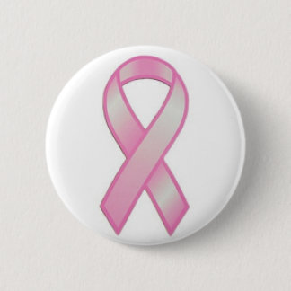 pink ribbon 6 cm round badge