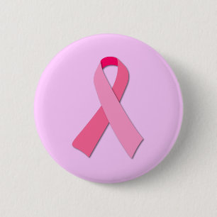 Pink Ribbon 6 Cm Round Badge