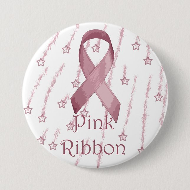 Pink Ribbon 7.5 Cm Round Badge (Front)