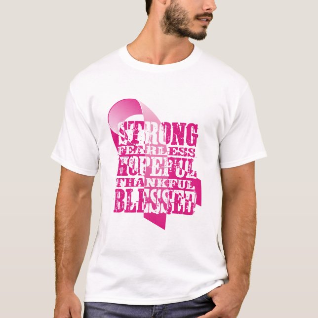Pink Ribbon - Affirmations T-Shirt (Front)