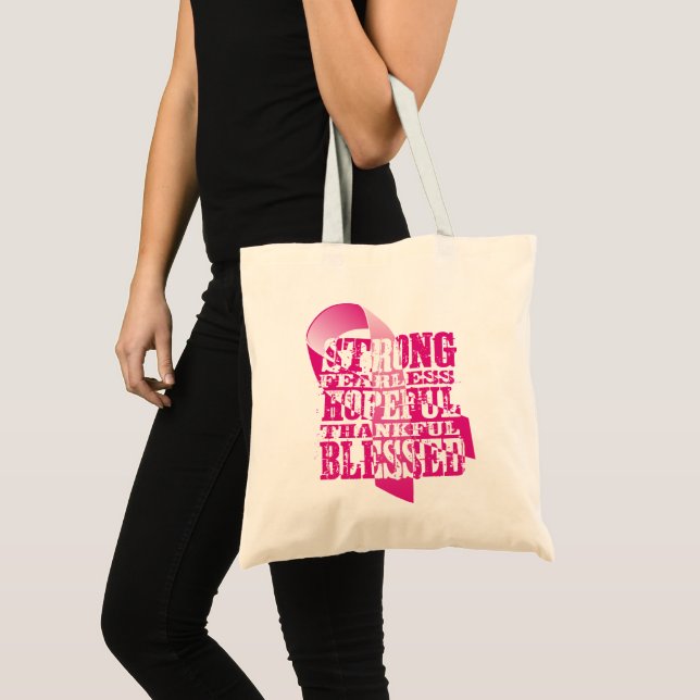 Pink Ribbon - Affirmations Tote Bag (Front (Product))