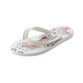 Pink Ribbon and Cute Twin Bunny Custom Kid's Jandals (Angled)