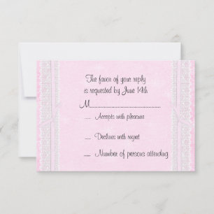 Pink Ribbon and Lace RSVP Response Card
