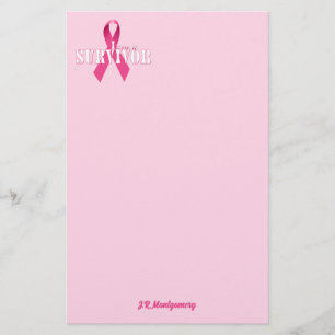 Pink Ribbon and Paper with Name