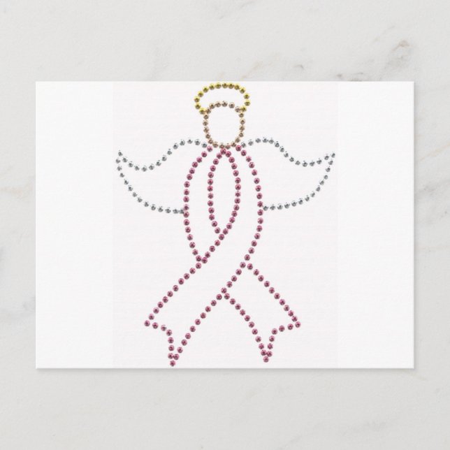 Pink Ribbon Angel Postcard (Front)