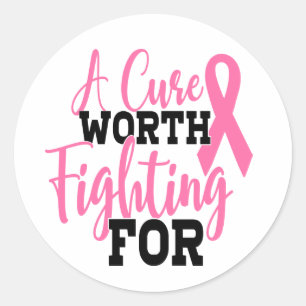 Pink Ribbon Awareness Breast Cancer Classic Round Sticker