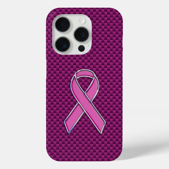 Pink Ribbon Awareness Carbon Fibre Case-Mate iPhone Case (Back)