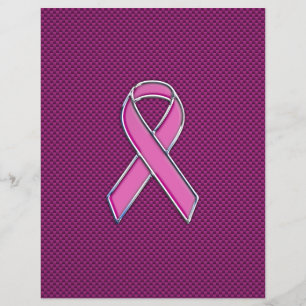 Pink Ribbon Awareness Carbon Fibre Decor Flyer