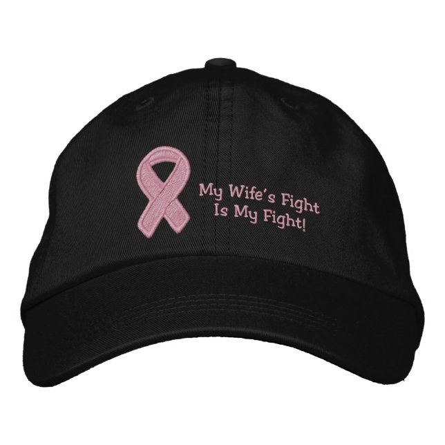 Pink Ribbon Awareness Embroidered Hat (Front)