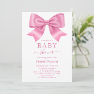 Pink Ribbon Baby Shower Invitation