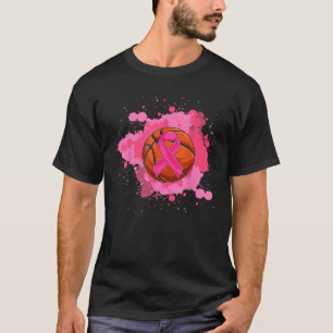 Pink Ribbon Basketball Breast Cancer Awareness T S T-Shirt