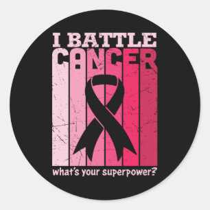 Pink Ribbon Battle Cancer Survivor Support Warrior Classic Round Sticker
