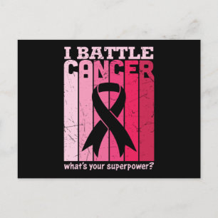 Pink Ribbon Battle Cancer Survivor Support Warrior Postcard