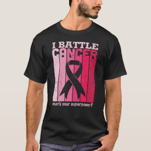 Pink Ribbon Battle Cancer Survivor Support Warrior T-Shirt